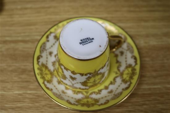A group of 19th and early 20th century cabinet coffee cups and saucers and a Meissen cup and saucer c.1770